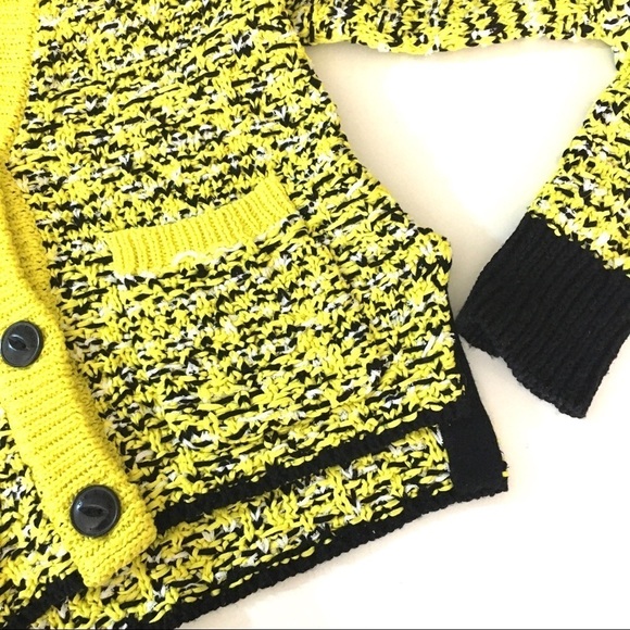 Rag & Bone Yellow Black Viola Button Cardigan Sweater - Picture 13 of 16